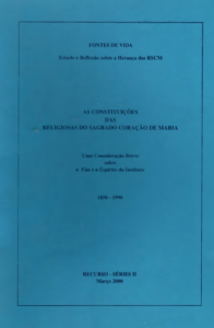 As constituições das Religiosas do Sagrado Coração de Maria